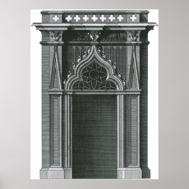 Vintage Architectural Element, Gothic Doorway Poster (Front)