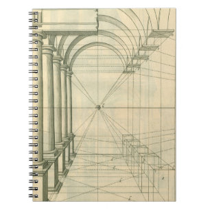 Vintage Architecture, Arches Columns Perspective Spiral Notebook