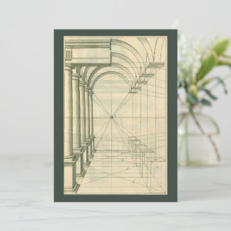 Vintage Architecture Arches Perspective Invitation