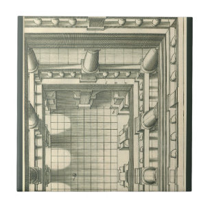 Vintage Architecture, Atrium Courtyard Perspective Tile