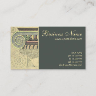 Vintage Architecture; Capital Volute by Vignola Business Card