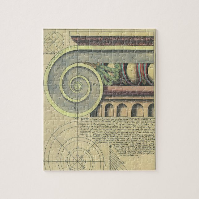 Vintage Architecture; Capital Volute by Vignola Jigsaw Puzzle (Vertical)