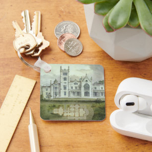 Vintage Architecture, French Chateau Floor Plans Key Ring