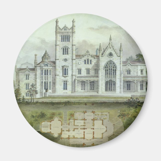 Vintage Architecture, French Chateau Floor Plans Magnet (Front)