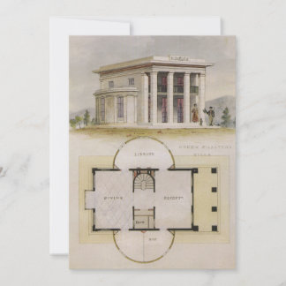 Vintage Architecture, Greek Villa Invitation