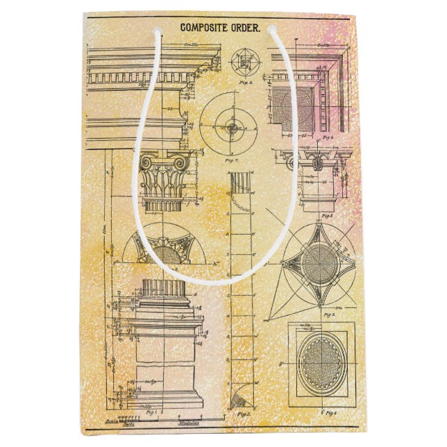 Vintage Architecture Medium Gift Bag (Front)