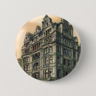 Vintage Architecture Queens Hotel Leicester Square 6 Cm Round Badge