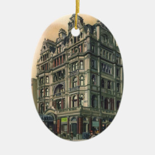 Vintage Architecture Queens Hotel Leicester Square Ceramic Tree Decoration