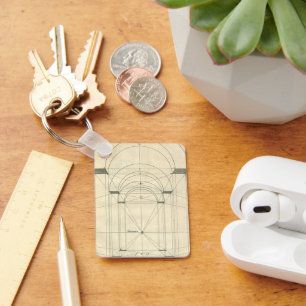 Vintage Architecture, Renaissance Arch Perspective Key Ring