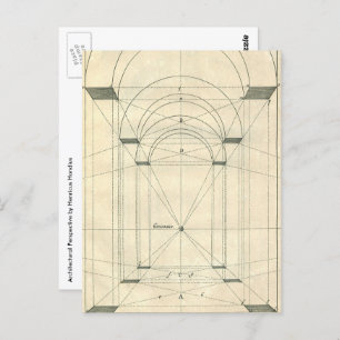 Vintage Architecture, Renaissance Arch Perspective Postcard