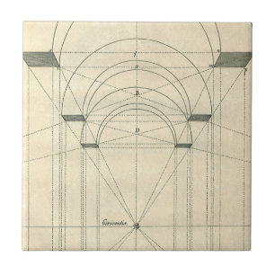 Vintage Architecture, Renaissance Arch Perspective Tile