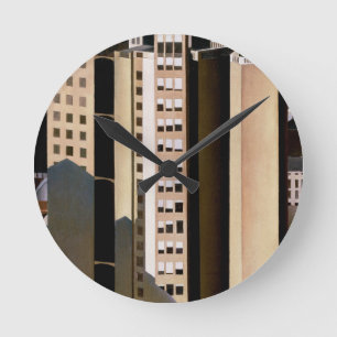 Vintage Architecture, Skyscrapers by Sheeler, 1922 Round Clock
