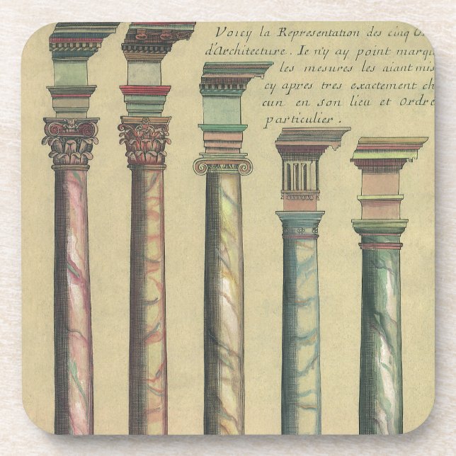 Vintage Architecture, the 5 Architectural Orders Coaster (Front)
