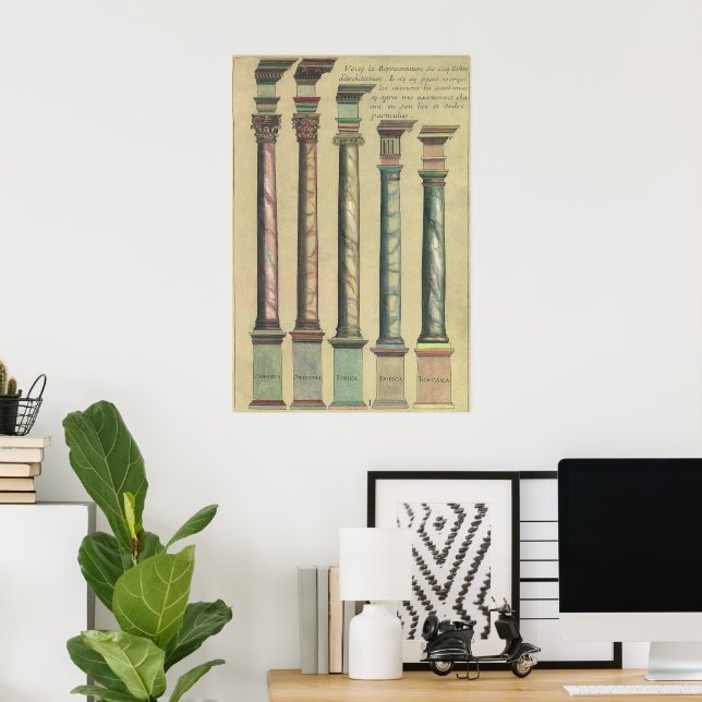 Vintage Architecture, the 5 Architectural Orders Poster (Home Office)