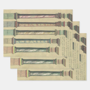 Vintage Architecture, the 5 Architectural Orders Wrapping Paper Sheet