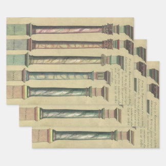 Vintage Architecture, the 5 Architectural Orders Wrapping Paper Sheet