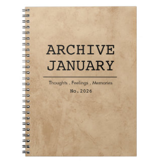 Vintage Archive Monthly Journal Personalized 2026 