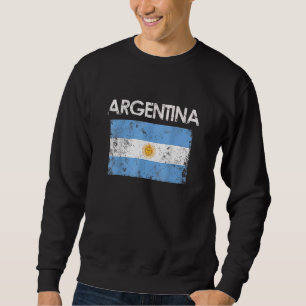 Vintage Argentina Argentinian Flag Pride Sweatshirt