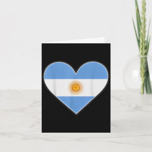 Vintage argentina heart country pride cheer flag card