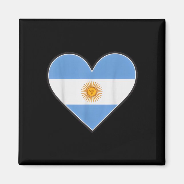 Vintage argentina heart country pride cheer flag magnet (Front)