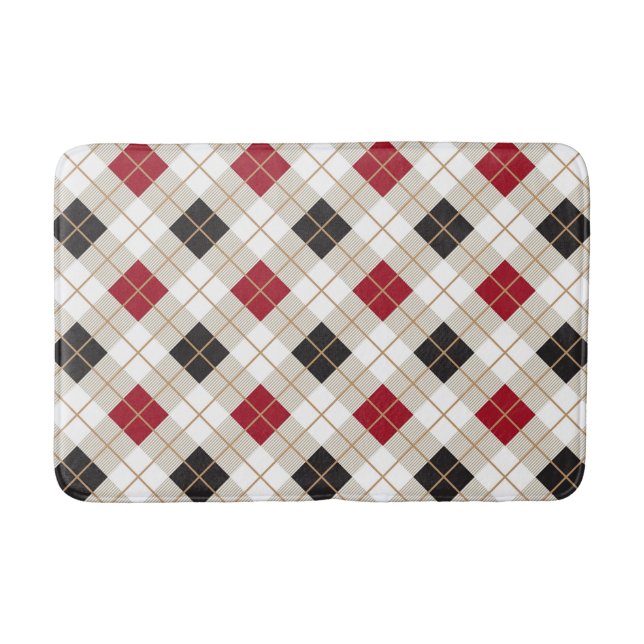 Vintage Argyle Bath Mat (Front)