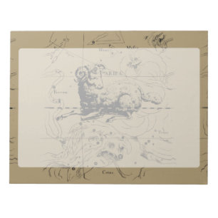 Vintage Aries Constellation Map Hevelius 1690 Notepad