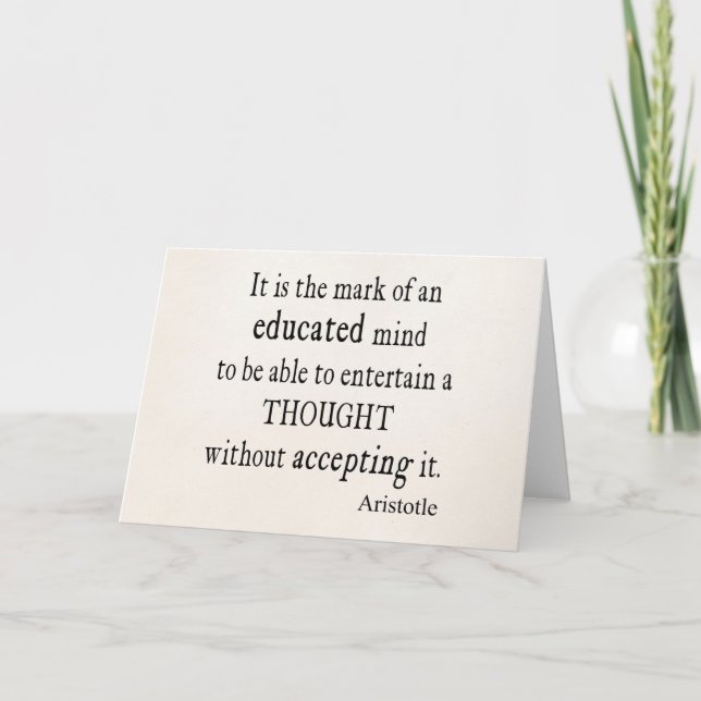 Vintage Aristotle Educated Mind Thought Quote Card (Front)