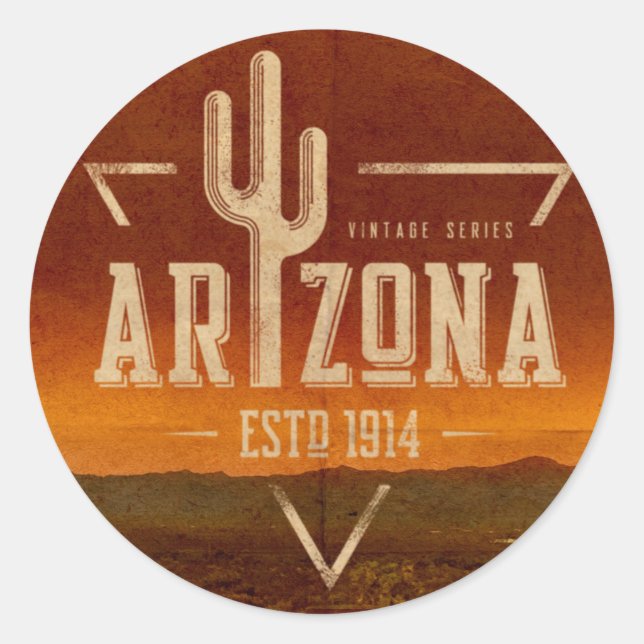 Vintage Arizona cactus travel sticker (Front)