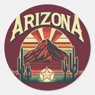 Vintage Arizona Classic Round Sticker