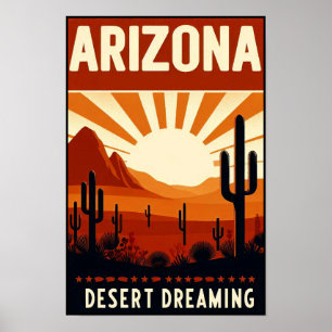 Vintage Arizona Desert Dreaming Poster
