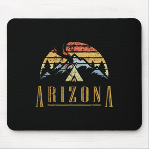 Vintage Arizona Mountains Camping Campfire Retro T Mouse Pad