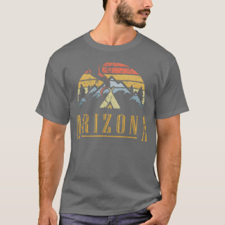 Vintage Arizona Mountains Camping Campfire Retro v T-Shirt