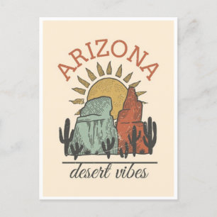 Vintage arizona state cactus desert vibes america  postcard