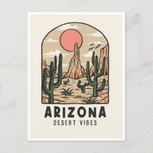 Vintage arizona state cactus desert vibes america  postcard