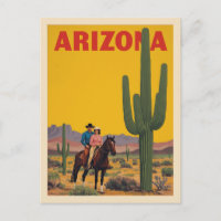 Vintage Arizona Travel Poster Desert Ride