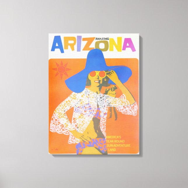 Vintage Arizona USA Travel Poster Canvas Print (Front)