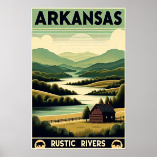 Vintage Arkansas Rustic Rivers Poster