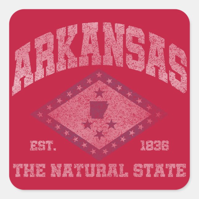 Vintage Arkansas Square Sticker (Front)
