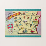 Vintage Arkansas State Map Jigsaw Puzzle<br><div class="desc">Great vintage postcard map of the state of Arkansas.</div>