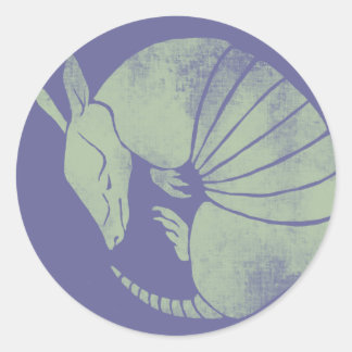 Vintage Armadillo Classic Round Sticker
