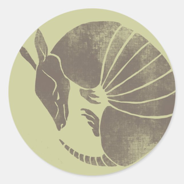 Vintage Armadillo Classic Round Sticker (Front)