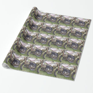 Vintage Army Motorcycle Wrapping Paper