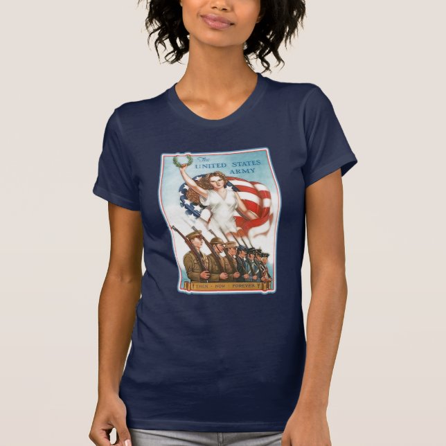 Vintage Army Poster with Lady Liberty Tshirts (Front)