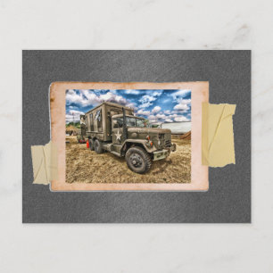 Vintage Army Truck Postcard