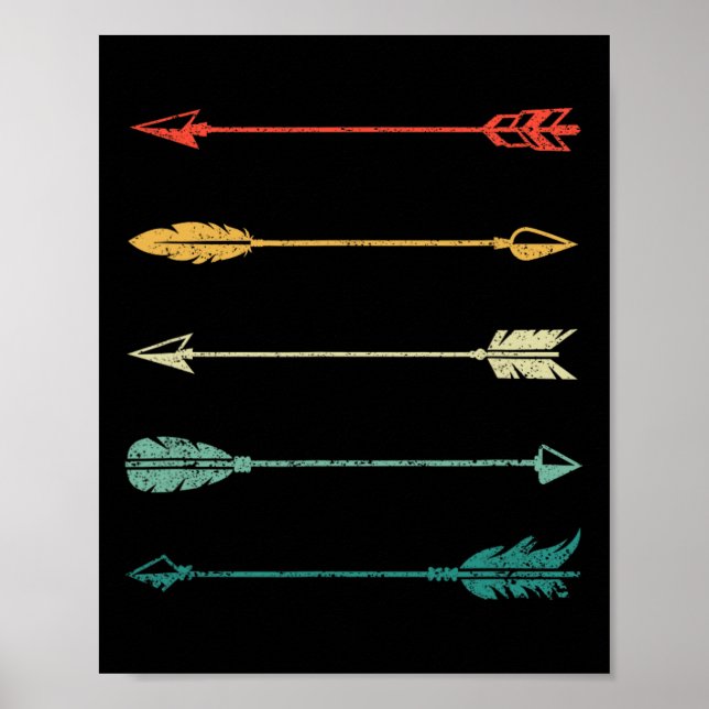 Vintage Arrow Traditional Archery Arrows Bow Hunti Poster (Front)