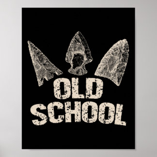 Vintage Arrowhead Hunting Old School Archery Arrow Poster