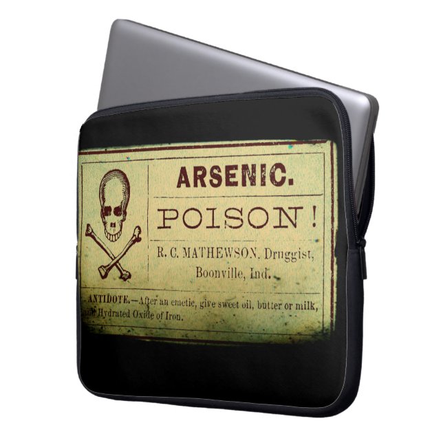 Vintage Arsenic Label Laptop Sleeve (Front Left)
