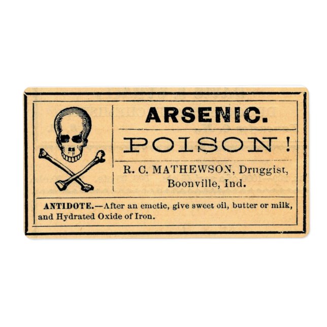 Vintage Arsenic Label Poison Halloween (Front)