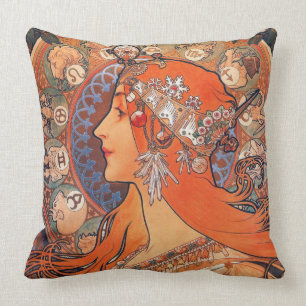 VINTAGE ART,art nouveau Cushion