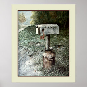 Vintage Art, B. Mitchell Country Mailbox Poster